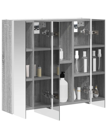 Mobiletto per specchio da bagno Grigio Sonoma