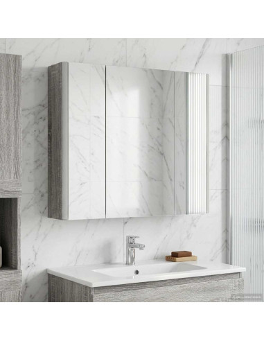 Mobiletto per specchio da bagno Grigio Sonoma
