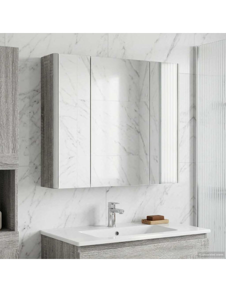Mobiletto per specchio da bagno Grigio Sonoma