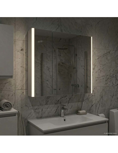 Mobiletto per specchio da bagno Bianco 73.5 x 15.5 x 70 cm