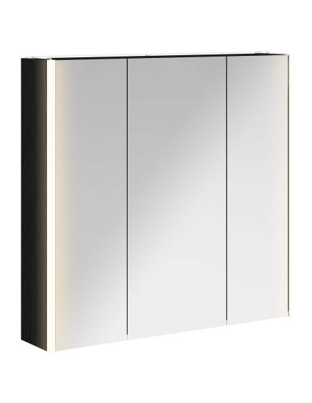 Mobiletto per specchio da bagno Rovere Nero 73.5 x 15.5 x 70 cm