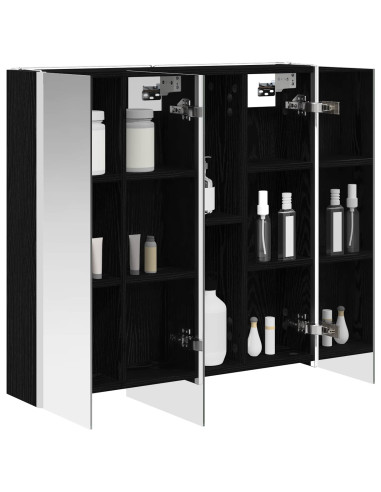 Mobiletto per specchio da bagno Rovere Nero 73.5 x 15.5 x 70 cm
