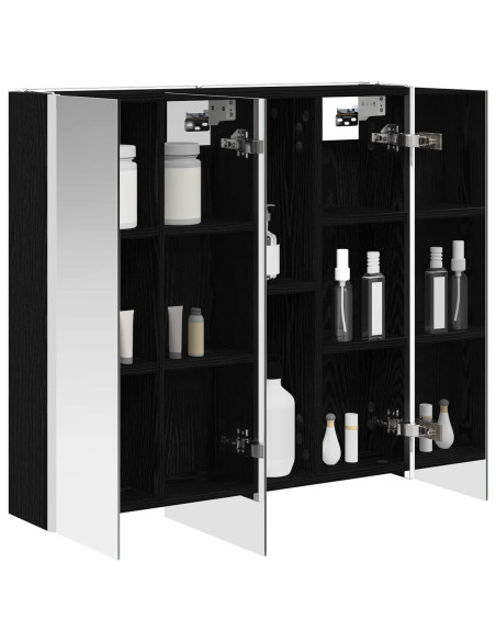 Mobiletto per specchio da bagno Rovere Nero 73.5 x 15.5 x 70 cm