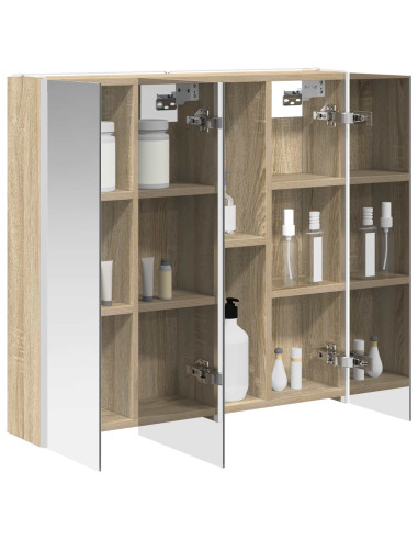Mobiletto per specchio da bagno con lo scaffale Rovere Sonoma