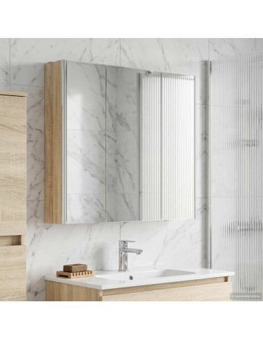 Mobiletto per specchio da bagno con lo scaffale Rovere Sonoma