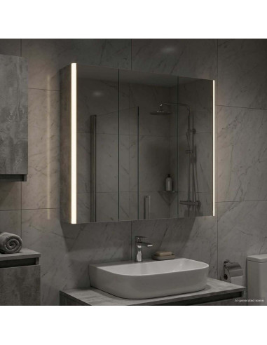 Mobiletto per specchio da bagno con lo scaffale Grigio cemento