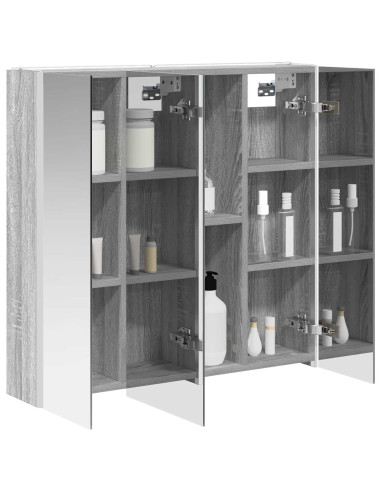 Mobiletto per specchio da bagno con lo scaffale Grigio Sonoma