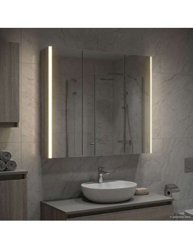 Mobiletto per specchio da bagno con lo scaffale Grigio Sonoma