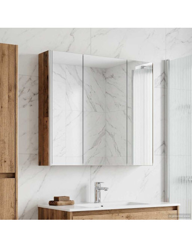 Mobiletto per specchio da bagno con lo scaffale Legno vecchio