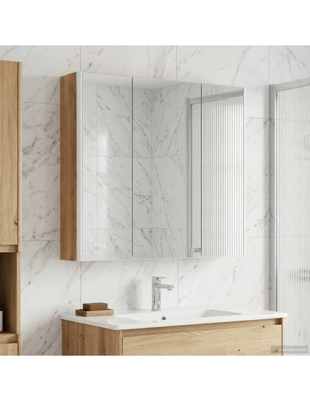 Mobiletto per specchio da bagno con porta Rovere Artigianale