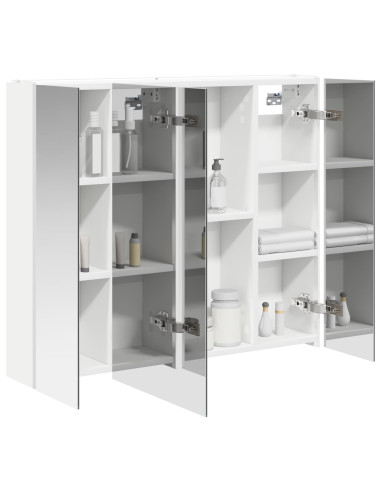 Mobiletto per specchio da bagno Bianco 83,5 x 15,5 x 70 cm