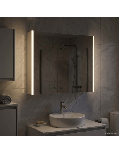 Mobiletto per specchio da bagno Bianco 83,5 x 15,5 x 70 cm