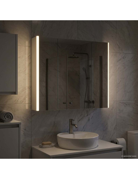 Mobiletto per specchio da bagno Bianco 83,5 x 15,5 x 70 cm