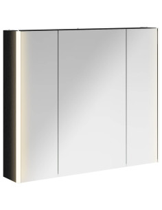 Mobiletto per specchio da bagno Rovere Nero 83,5 x 15,5 x 70 cm 2