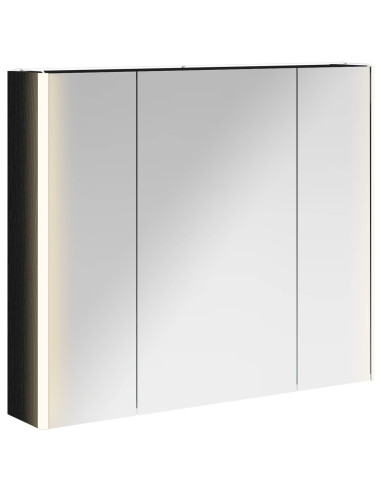 Mobiletto per specchio da bagno Rovere Nero 83,5 x 15,5 x 70 cm