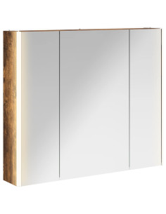 Mobiletto per specchio da bagno Rovere fumé 83,5 x 15,5 x 70 cm 2