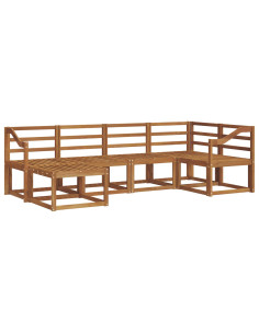 Set di divani 6 pcs Naturale Legno di Acacia Massello 2