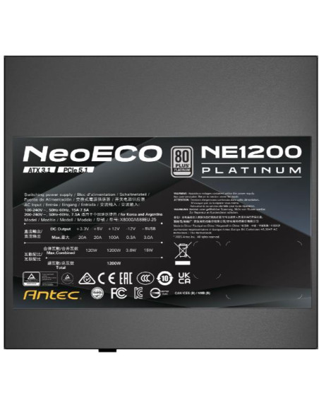 Antec NE1200 Platinum 1200W Modulare 80+ Platinum PFC Attivo ATX 3.1