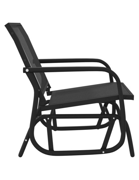 Sedie a Dondolo Giardino 2pz Nere 61x76x87 Textilene e Acciaio