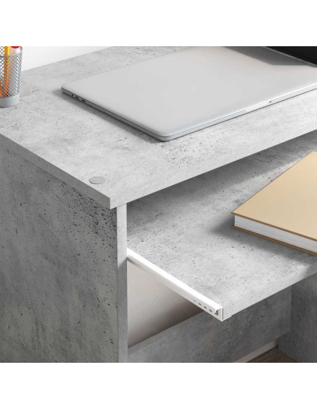 Scrivania Grigio cemento 120,5 x 44 x 88,5 cm Legno multistrato