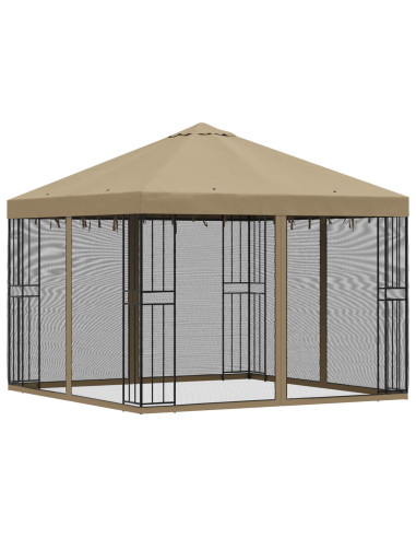 Gazebo da giardino con pareti laterali 3 x 3 m Beige