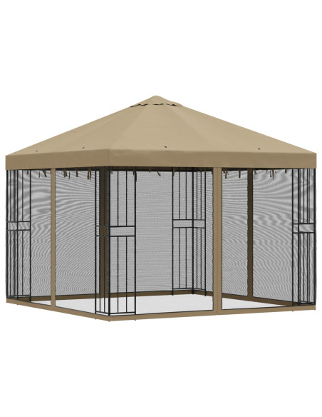 Gazebo da giardino con pareti laterali 3 x 3 m Beige