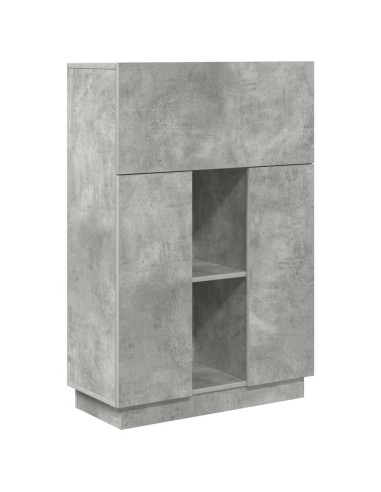 Scrivania con lo scaffale Grigio cemento 71,5 x 31,5 x 106,5 cm