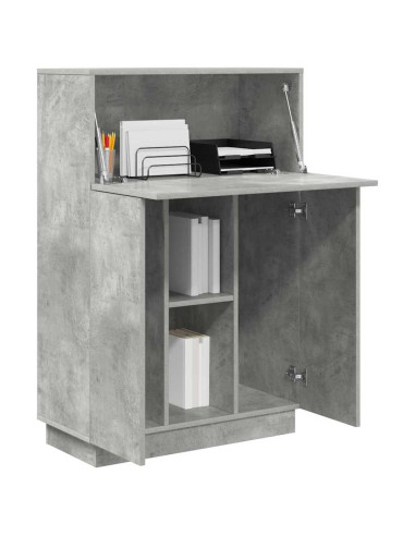 Scrivania con lo scaffale Grigio cemento 71,5 x 31,5 x 106,5 cm