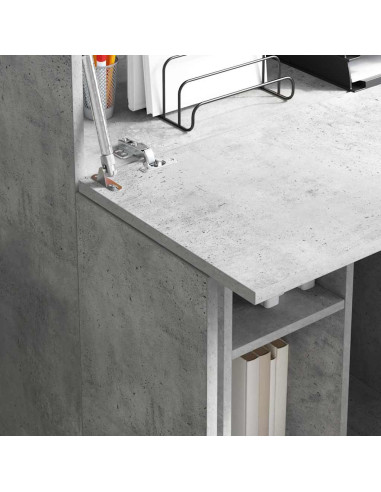 Scrivania con lo scaffale Grigio cemento 71,5 x 31,5 x 106,5 cm