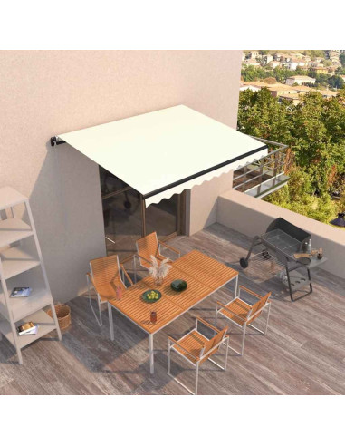 Tenda da Sole Retrattile Manuale 400x300 cm Crema