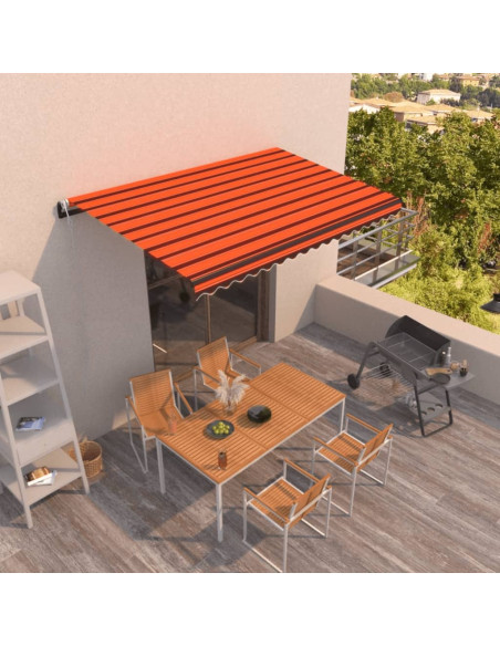 Tenda da Sole Retrattile Automatica 450x300 cm Arancio Marrone