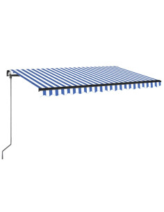 Tenda da Sole Retrattile Manuale 400x300 cm Blu e Bianca 2