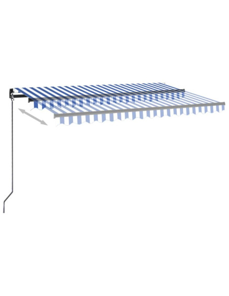 Tenda da Sole Retrattile Manuale 400x300 cm Blu e Bianca