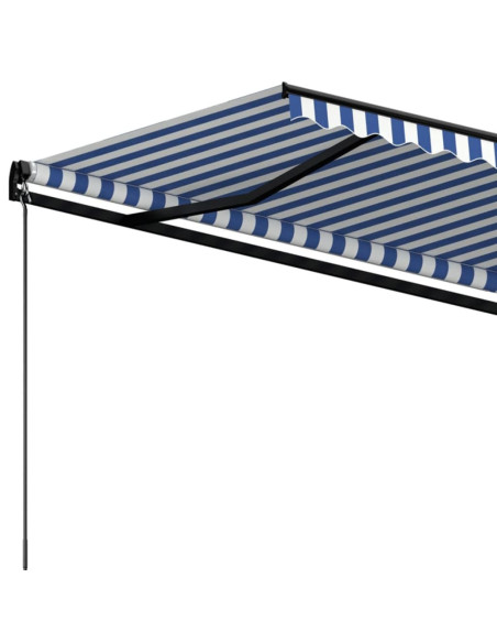 Tenda da Sole Retrattile Manuale 400x300 cm Blu e Bianca
