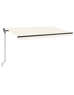 Tenda da Sole Retrattile Manuale con LED 400x300 cm Crema 2
