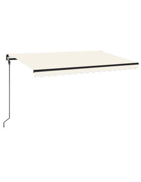 Tenda da Sole Retrattile Manuale con LED 400x300 cm Crema