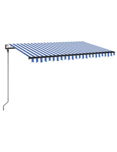Tenda da Sole Retrattile Automatica 450x300 cm Blu e Bianca 2