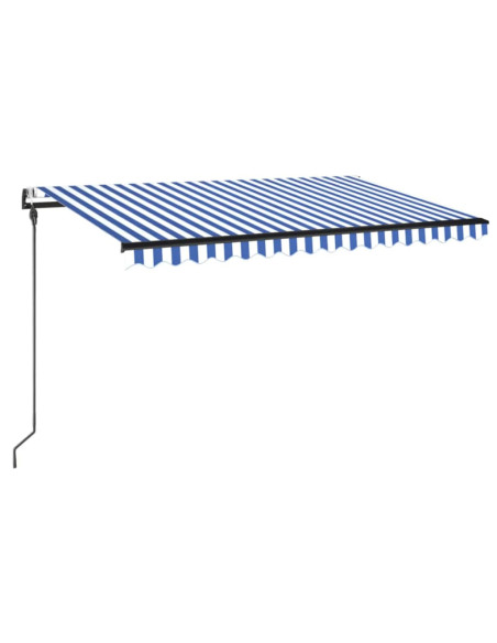 Tenda da Sole Retrattile Automatica 450x300 cm Blu e Bianca