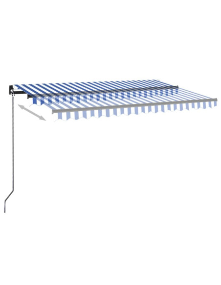 Tenda da Sole Retrattile Automatica 450x300 cm Blu e Bianca
