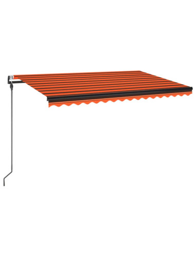 Tenda Automatica Sensore Vento e LED 450x300 cm Arancio Marrone