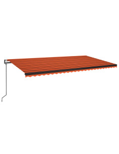 Tenda Automatica Sensore Vento e LED 600x300 cm Arancio Marrone 2