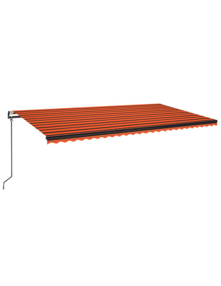 Tenda Automatica Sensore Vento e LED 600x300 cm Arancio Marrone