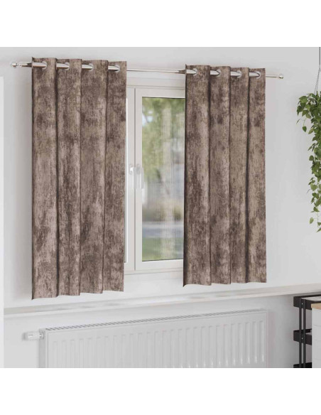 Tende in Velluto 2 pcs Cappuccino 175 x 140 cm Velluto