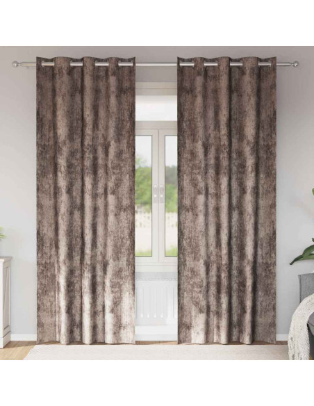 Tende in Velluto 2 pcs Cappuccino 225 x 140 cm Velluto