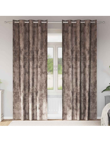 Tende in Velluto 2 pcs Cappuccino 260 x 140 cm Velluto