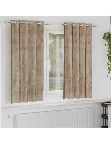 Tende in Velluto con tende 2 pcs Champagne 175 x 140 cm Velluto
