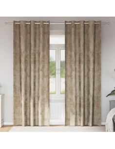 Tende in Velluto con tende 2 pcs Champagne 260 x 140 cm Velluto