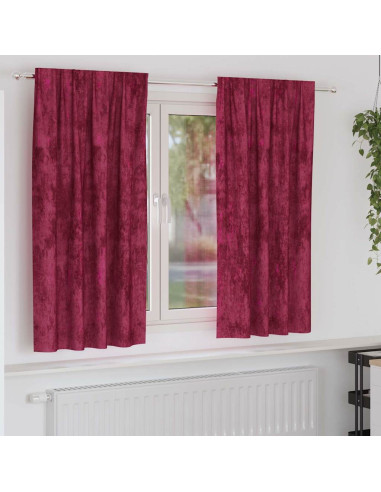 Tende in Velluto 2 pcs Rosso vino 175 x 140 cm Velluto