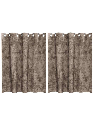 Tende in Velluto 2 pcs Cappuccino 140 x 140 cm Velluto