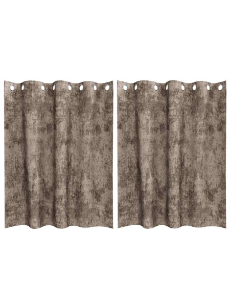 Tende in Velluto 2 pcs Cappuccino 140 x 140 cm Velluto